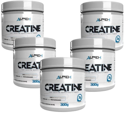 Kit 5x Creatina Monohidratada 300g Pura Alpex Atacado - Alpex Sports Nutrition