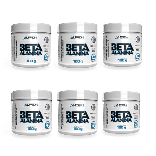 Kit 6 unidades Beta Alanina 2000mg 100g Atacado - Alpex Sports Nutrition